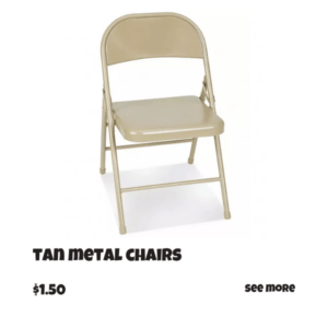 tan metal chairs