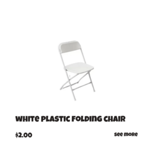 white plastic folding chair